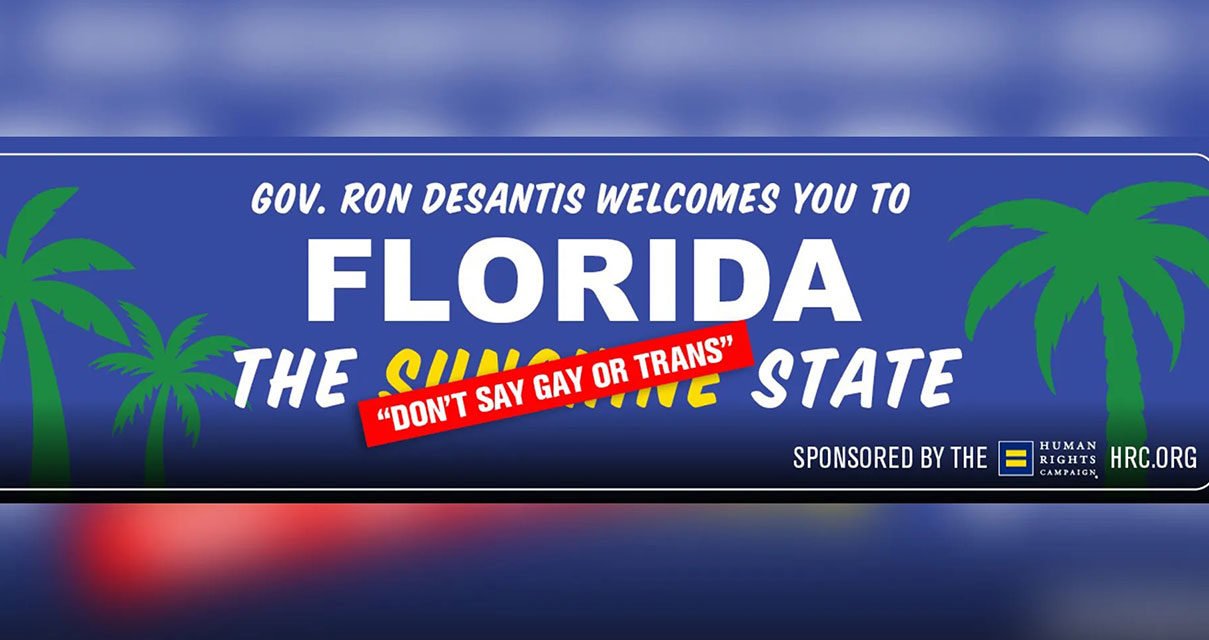 Valla publicitaria en Florida saluda a viajeros con eslogan antigay