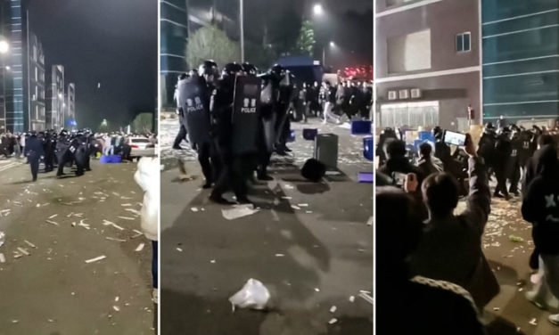 Choques en China entre policías y el personal de una fábrica de kits de covid-19