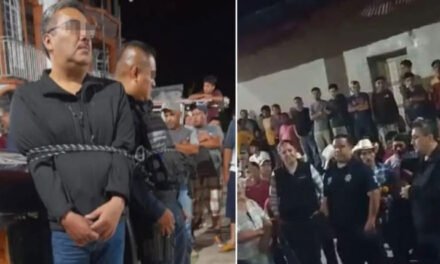 Pobladores enojados por el asesinato de una adolescente amarran a un alcalde y a policías en México