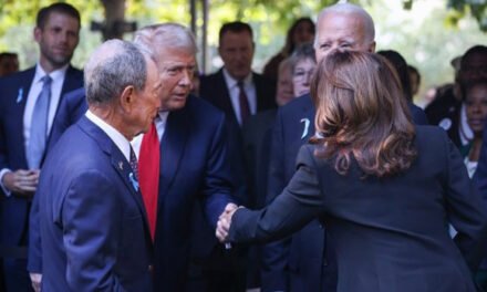 Harris y Trump se estrechan la mano nuevamente en la ceremonia del aniversario del 11 de septiembre después del debate